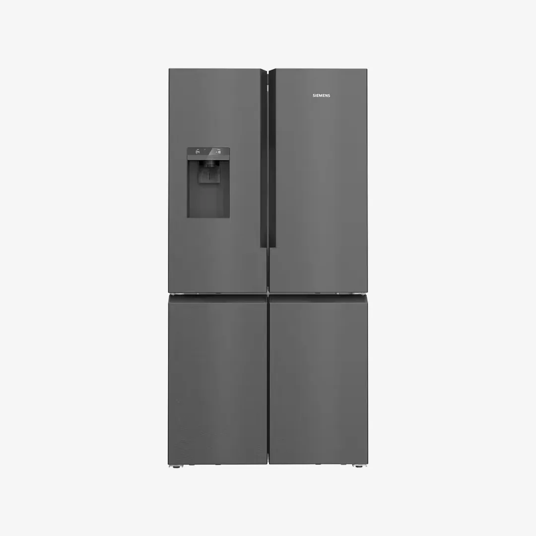 Siemens-Kühlschrank mit integriertem Wasserspender, zweiflügelig und unten Gefrierfach